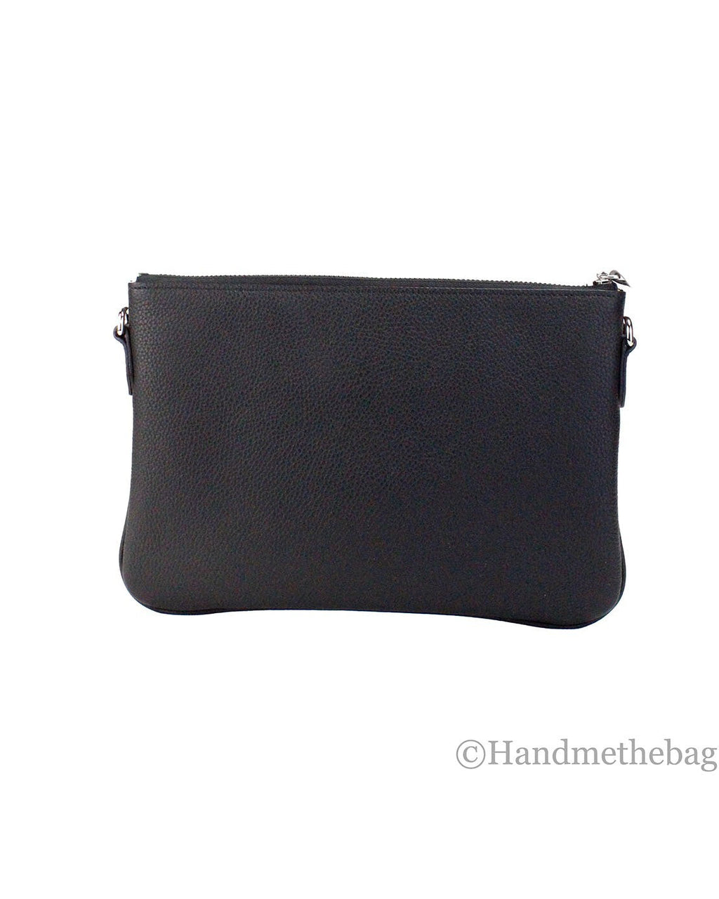 Burberry Peyton Monogram Black Leather Pouch Crossbody Bag Purse