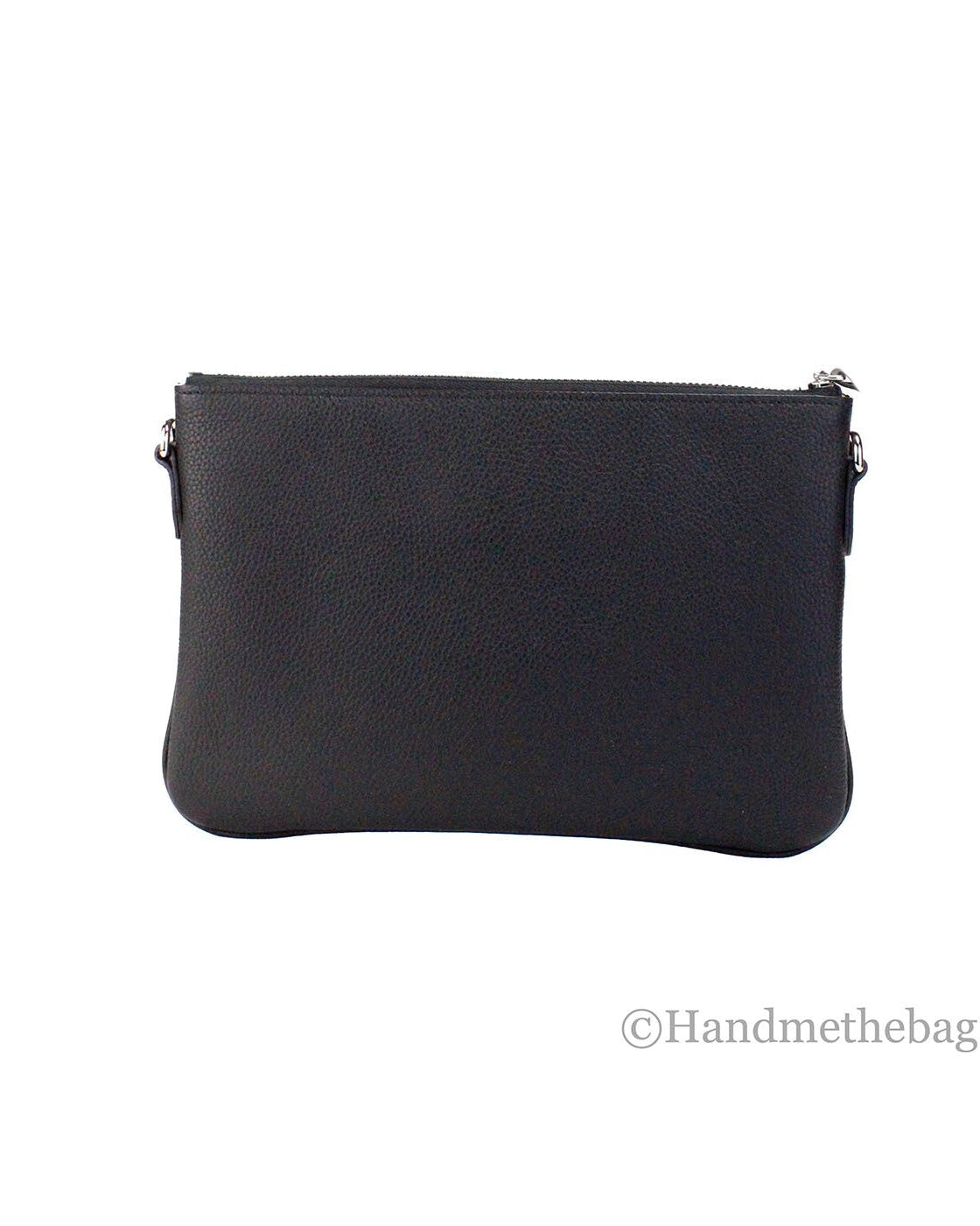 Burberry Peyton Monogram Black Leather Pouch Crossbody Bag Purse