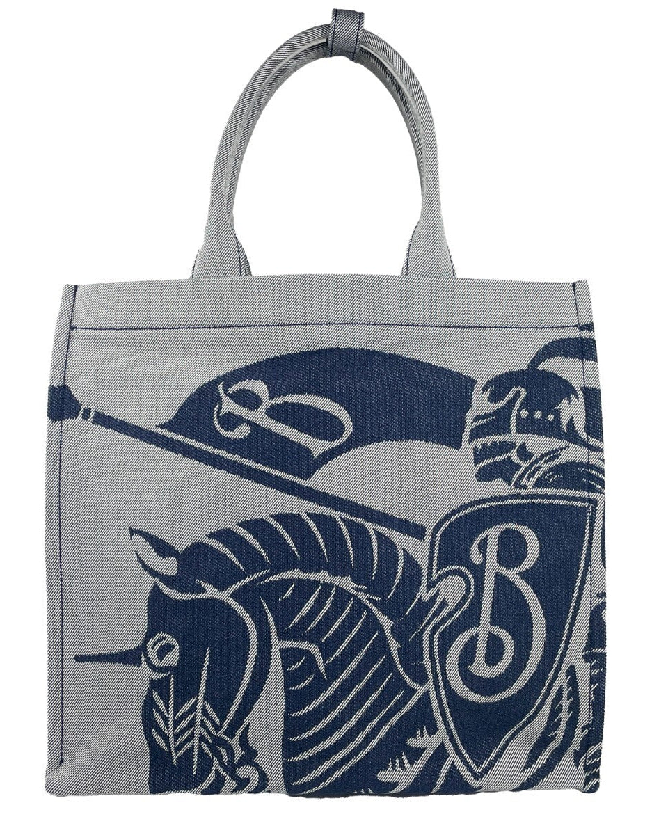 Burberry Navy EKD Canvas Tote Bag With Coin Pouch