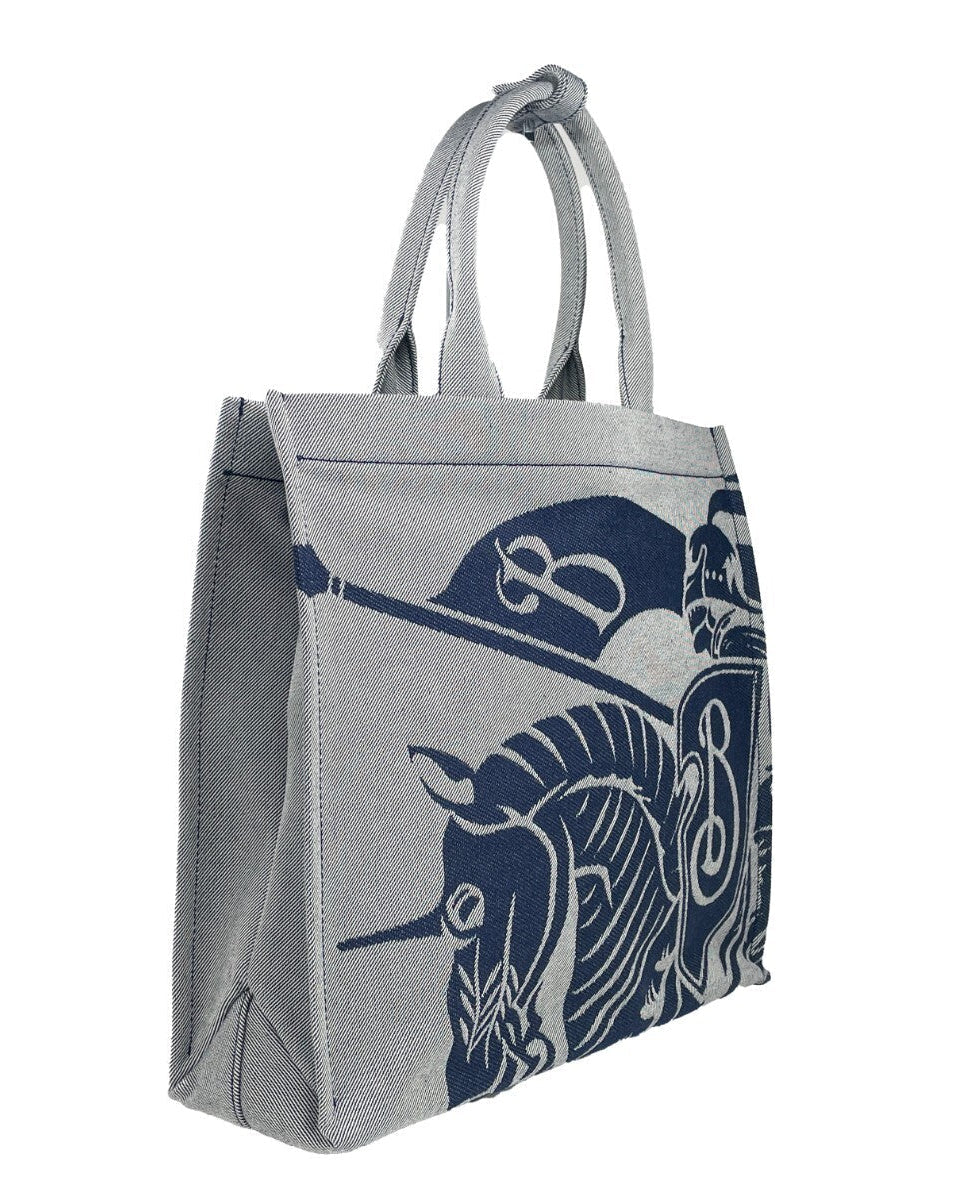 Burberry Navy EKD Canvas Tote Bag With Coin Pouch