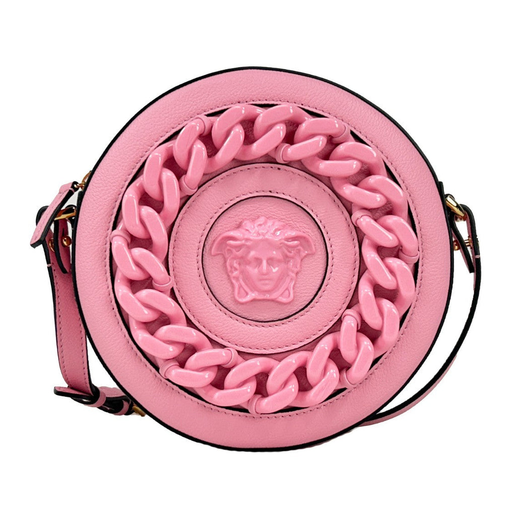 Versace Round Disco Leather Camera Case Crossbody Bag