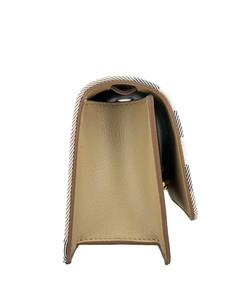 Burberry Small Leather Madison Crossbody Check Bag