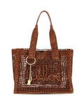 Brown Raffia Shoulder Bag