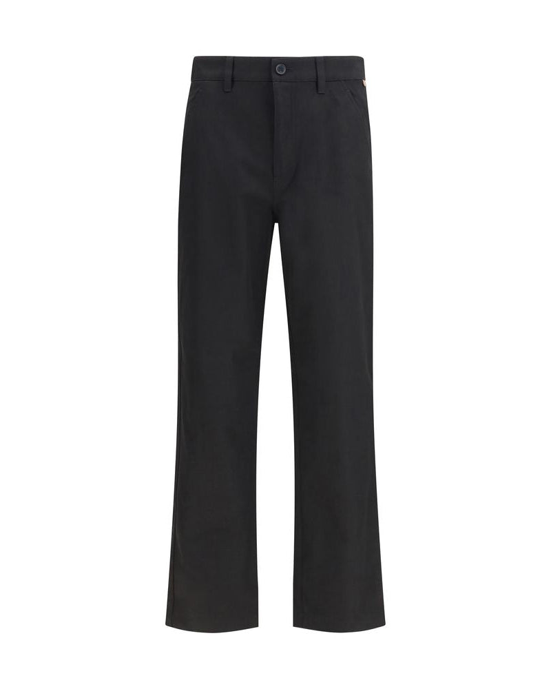 Black Cotton Chino Pants
