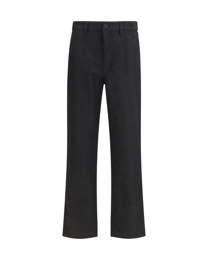 Black Cotton Chino Pants
