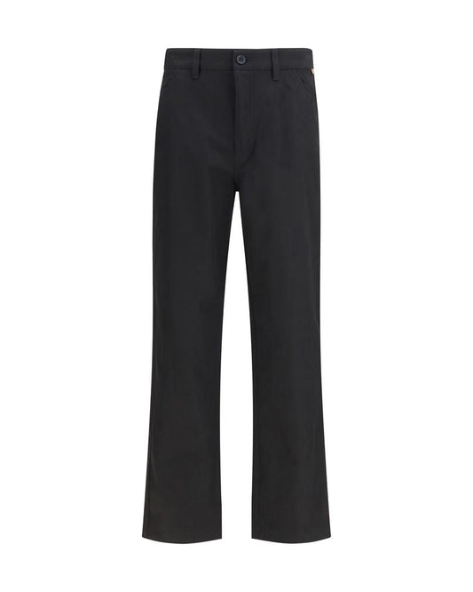 Black Cotton Chino Pants