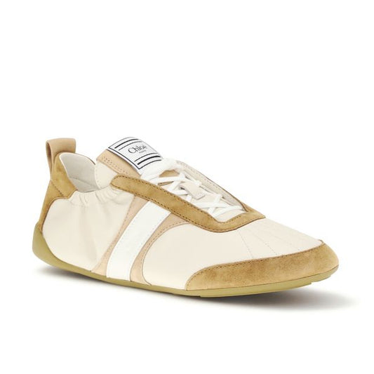 Beige Goatskin Athletic Sneakers