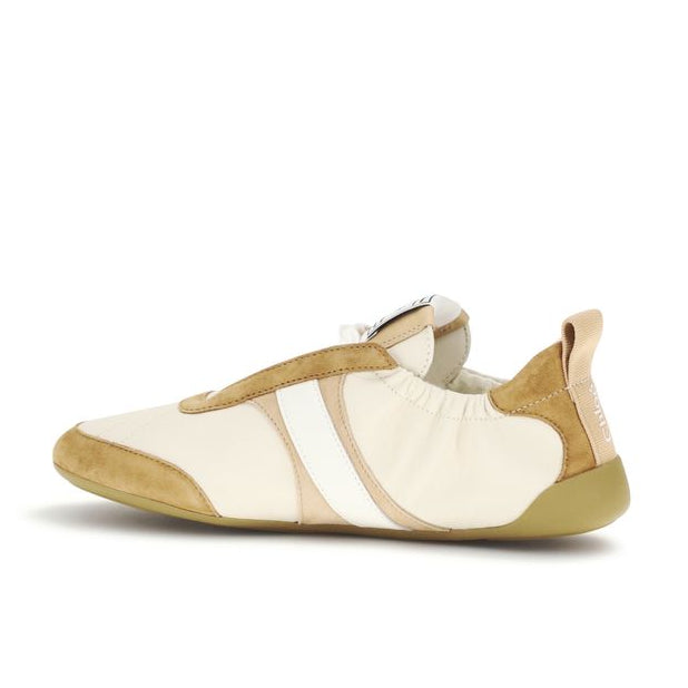 Beige Goatskin Athletic Sneakers