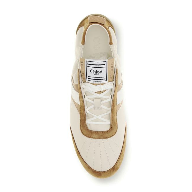 Beige Goatskin Athletic Sneakers