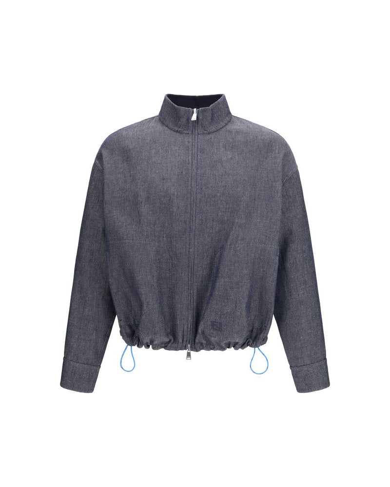 Blue Linen Denim Jacket