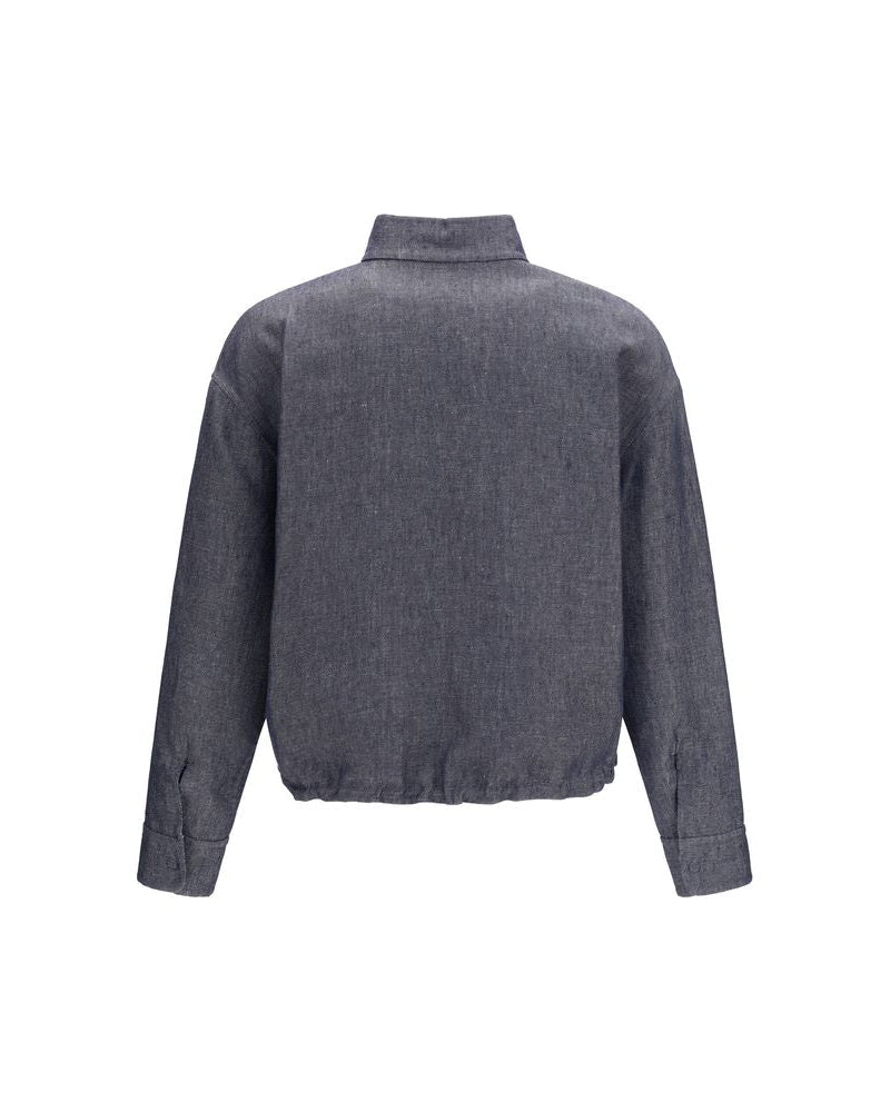 Blue Linen Denim Jacket