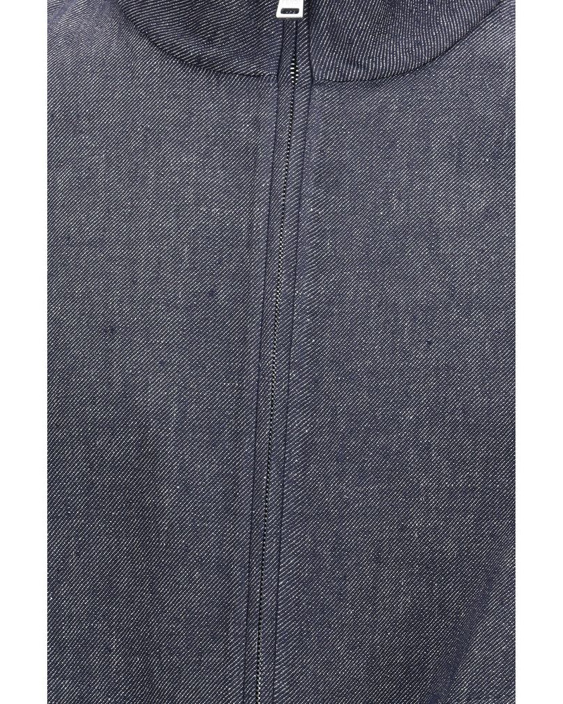 Blue Linen Denim Jacket