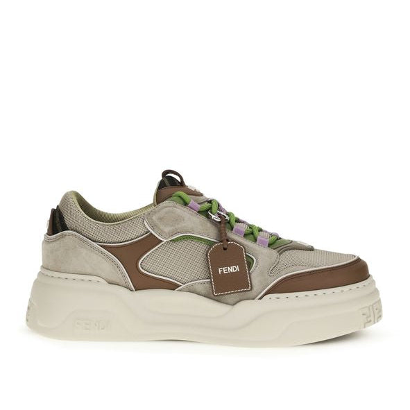 Brown Calf Leather Bos Taurus Chunky Sneakers