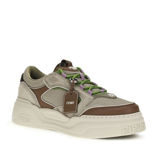Brown Calf Leather Bos Taurus Chunky Sneakers
