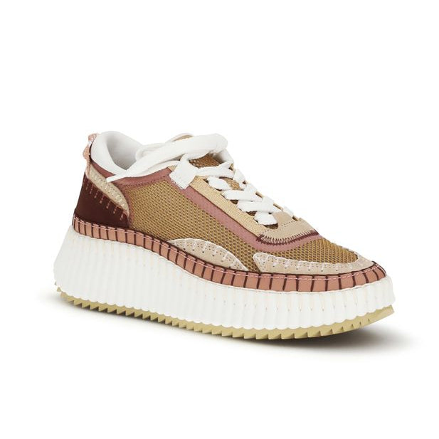 Brown Polyester Chunky Sneakers