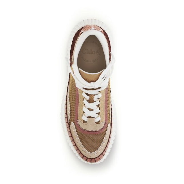 Brown Polyester Chunky Sneakers