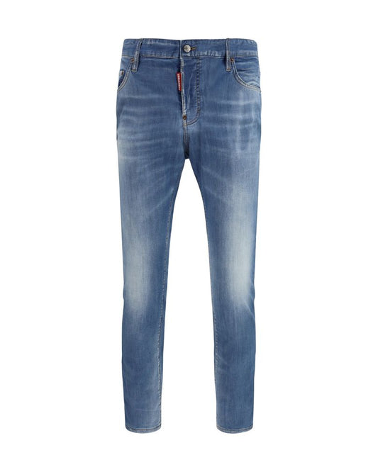 Blue Cotton Slim Fit Jeans