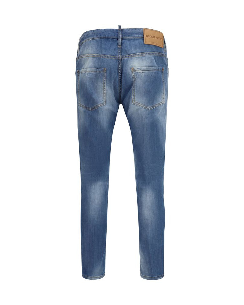 Blue Cotton Slim Fit Jeans