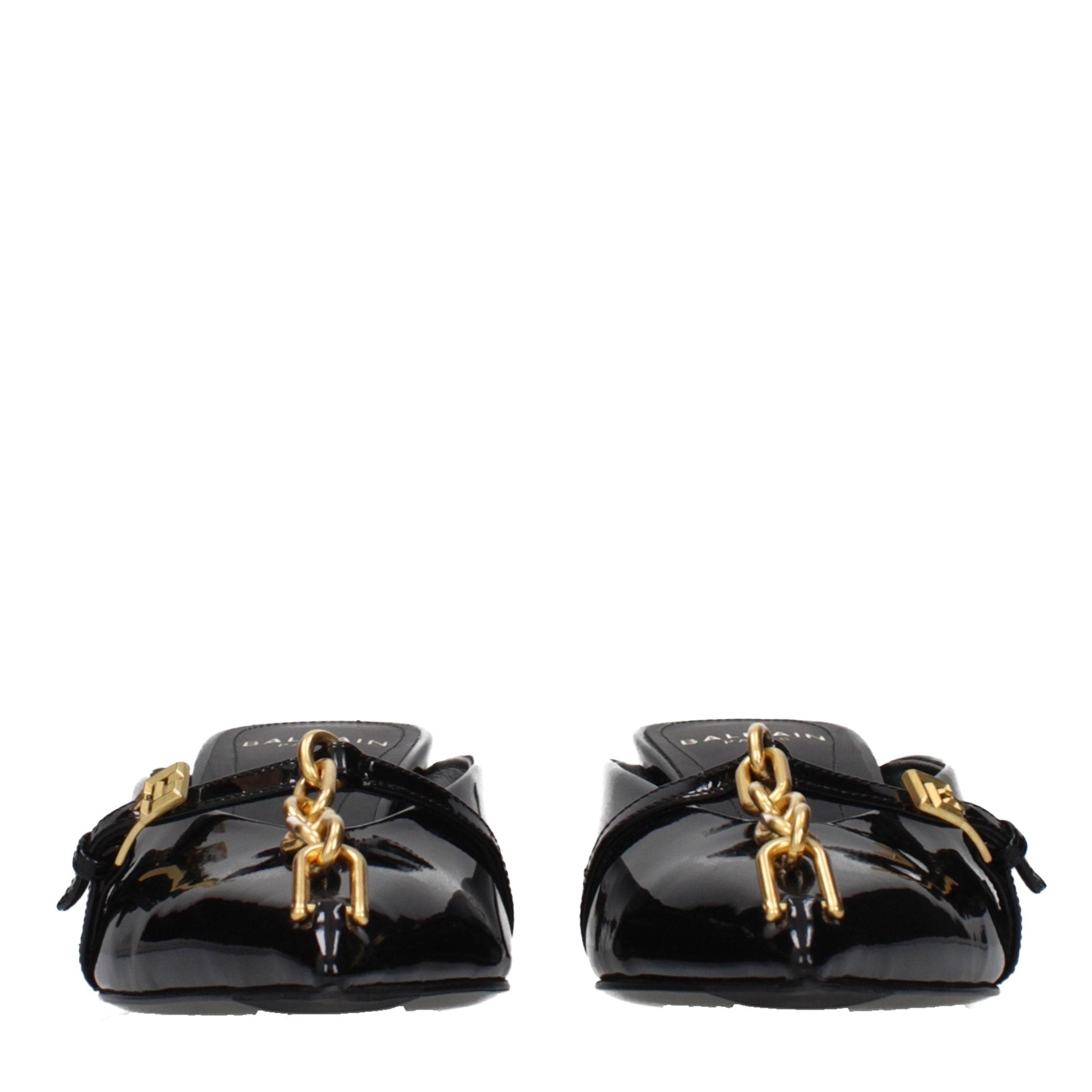 Black Leather Platform Sandals