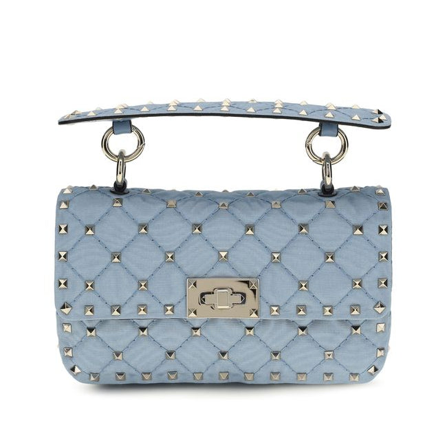 Blue Viscose Shoulder Bag