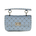 Blue Viscose Shoulder Bag