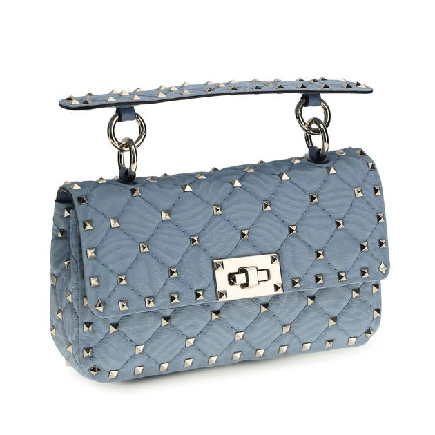 Blue Viscose Shoulder Bag