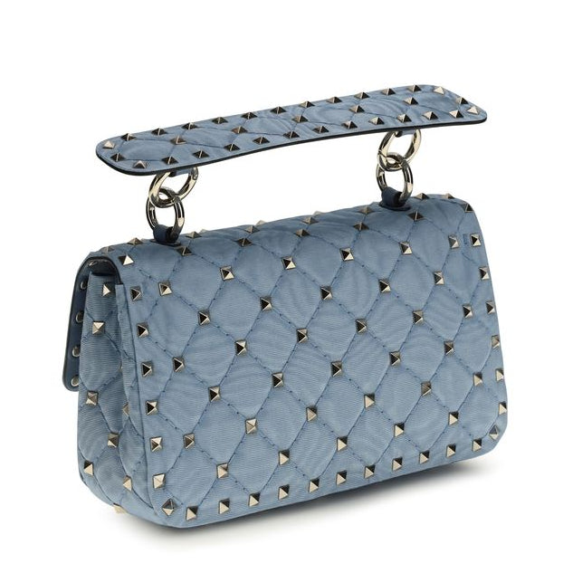Blue Viscose Shoulder Bag