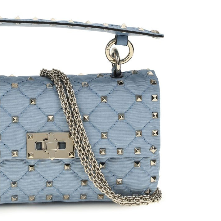 Blue Viscose Shoulder Bag