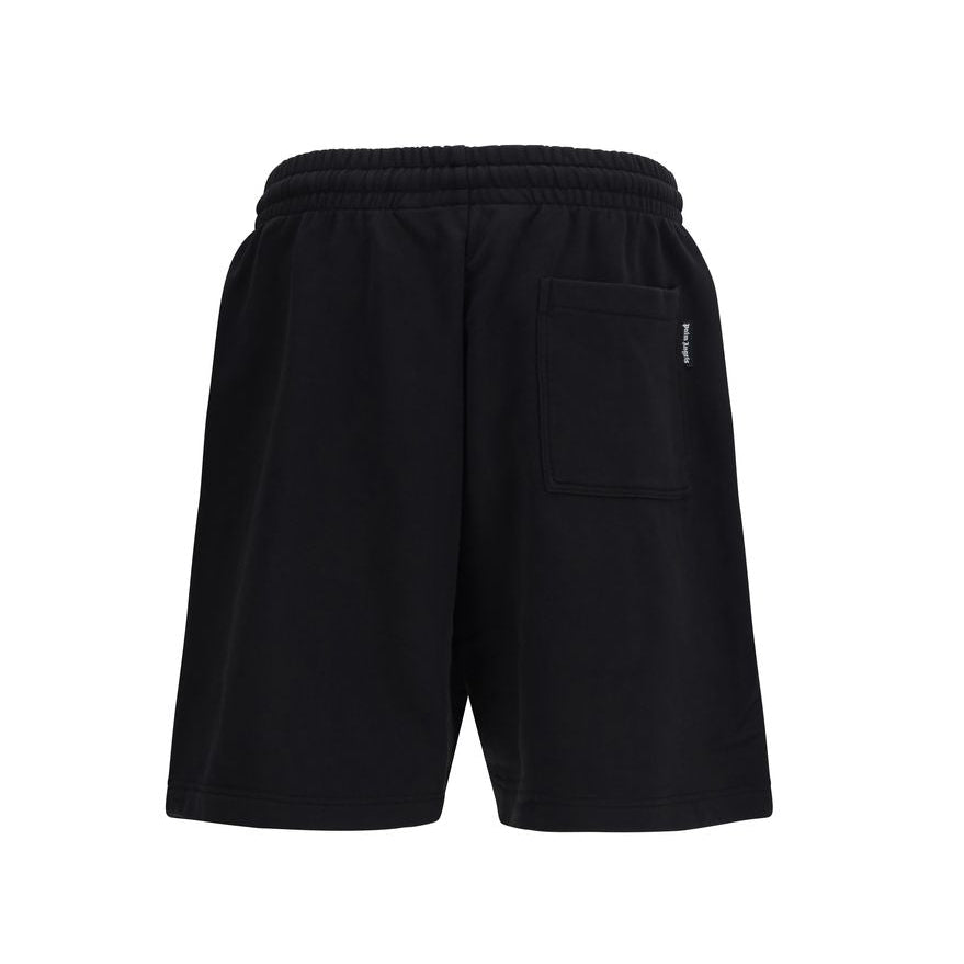 Black Cotton Bermuda Shorts