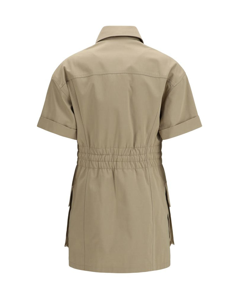Beige Cotton Casual Dress