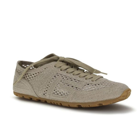 Beige Cotton Athletic Sneakers