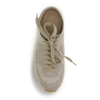 Beige Cotton Athletic Sneakers