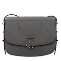 Gray Leather Crossbody Bag