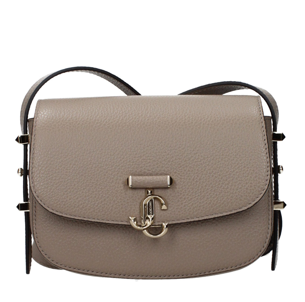 Gray Leather Crossbody Bag