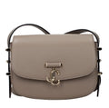 Gray Leather Crossbody Bag