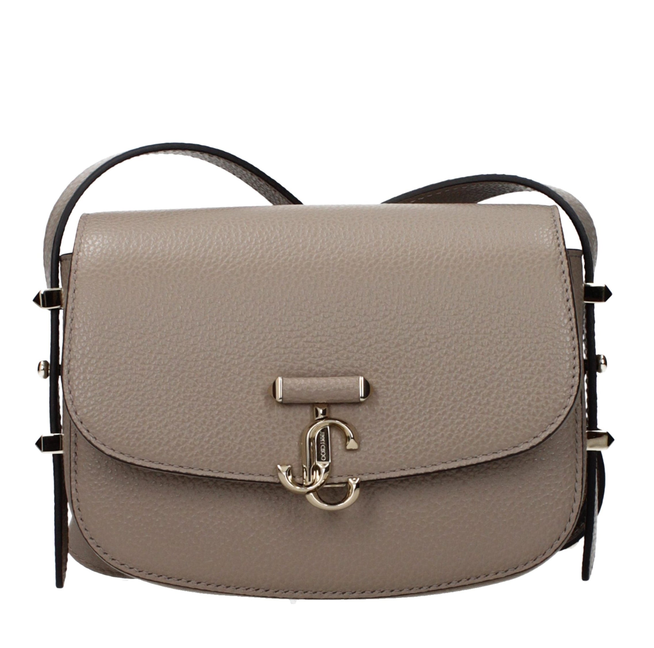 Gray Leather Crossbody Bag