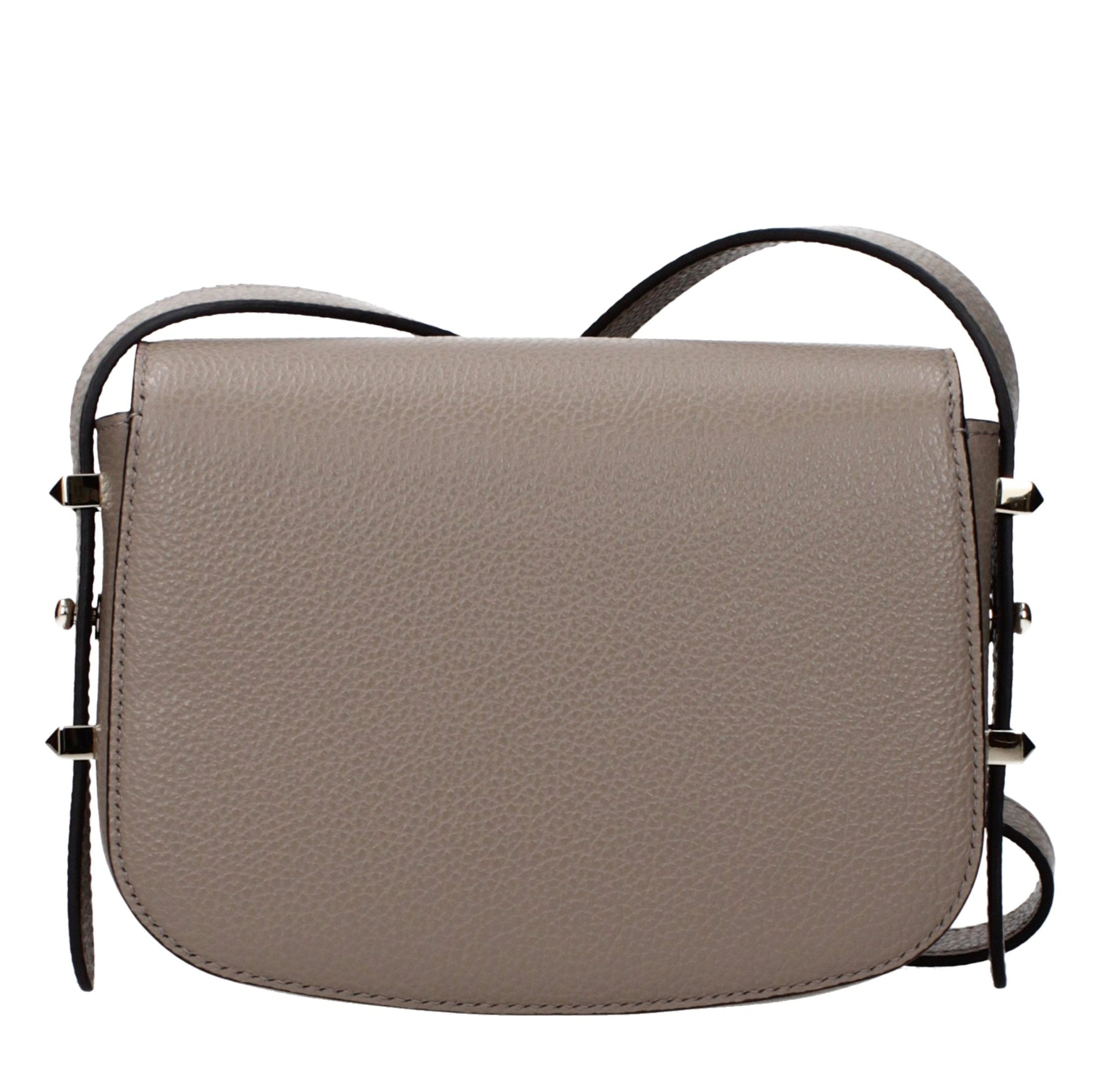 Gray Leather Crossbody Bag