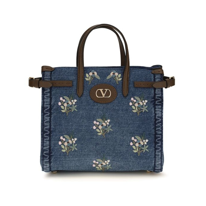 Blue Cotton Handbag