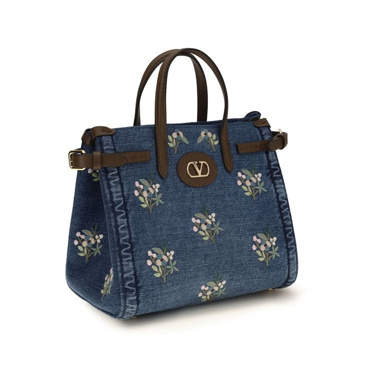 Blue Cotton Handbag