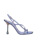 Purple Leather Stiletto Heel Sandals