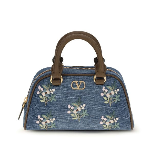Blue Fabric Handbag