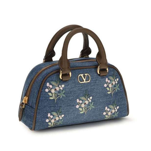 Blue Fabric Handbag