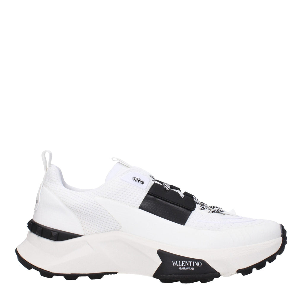 White Fabric Athletic Sneakers