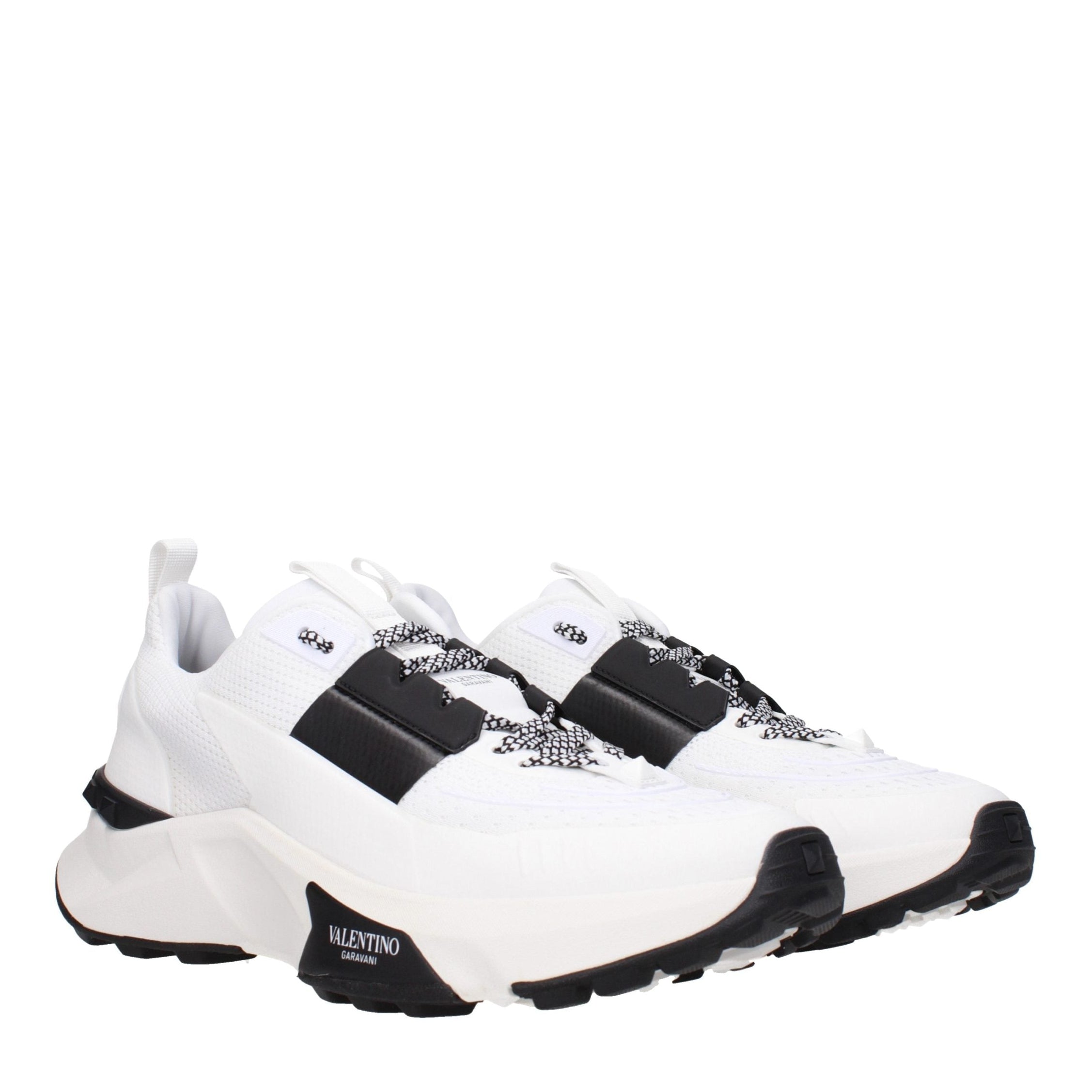 White Fabric Athletic Sneakers