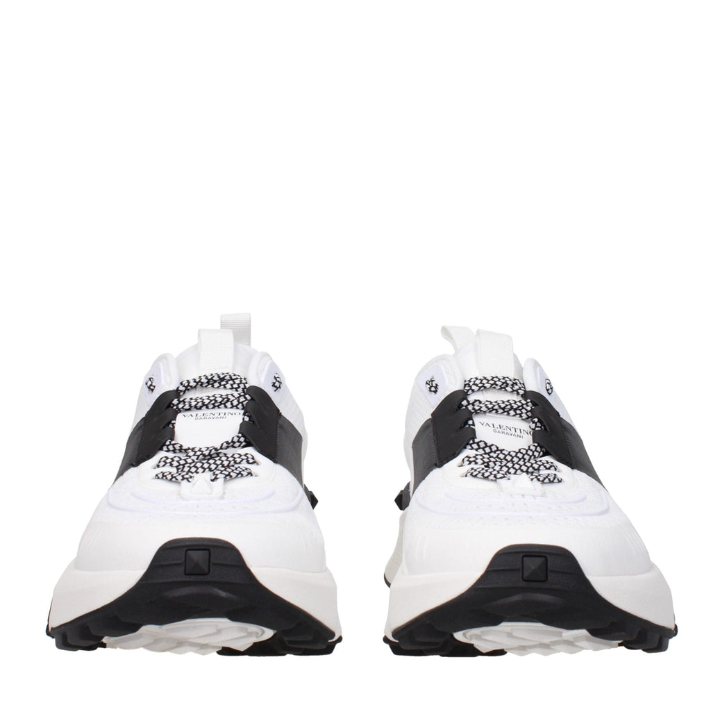 White Fabric Athletic Sneakers