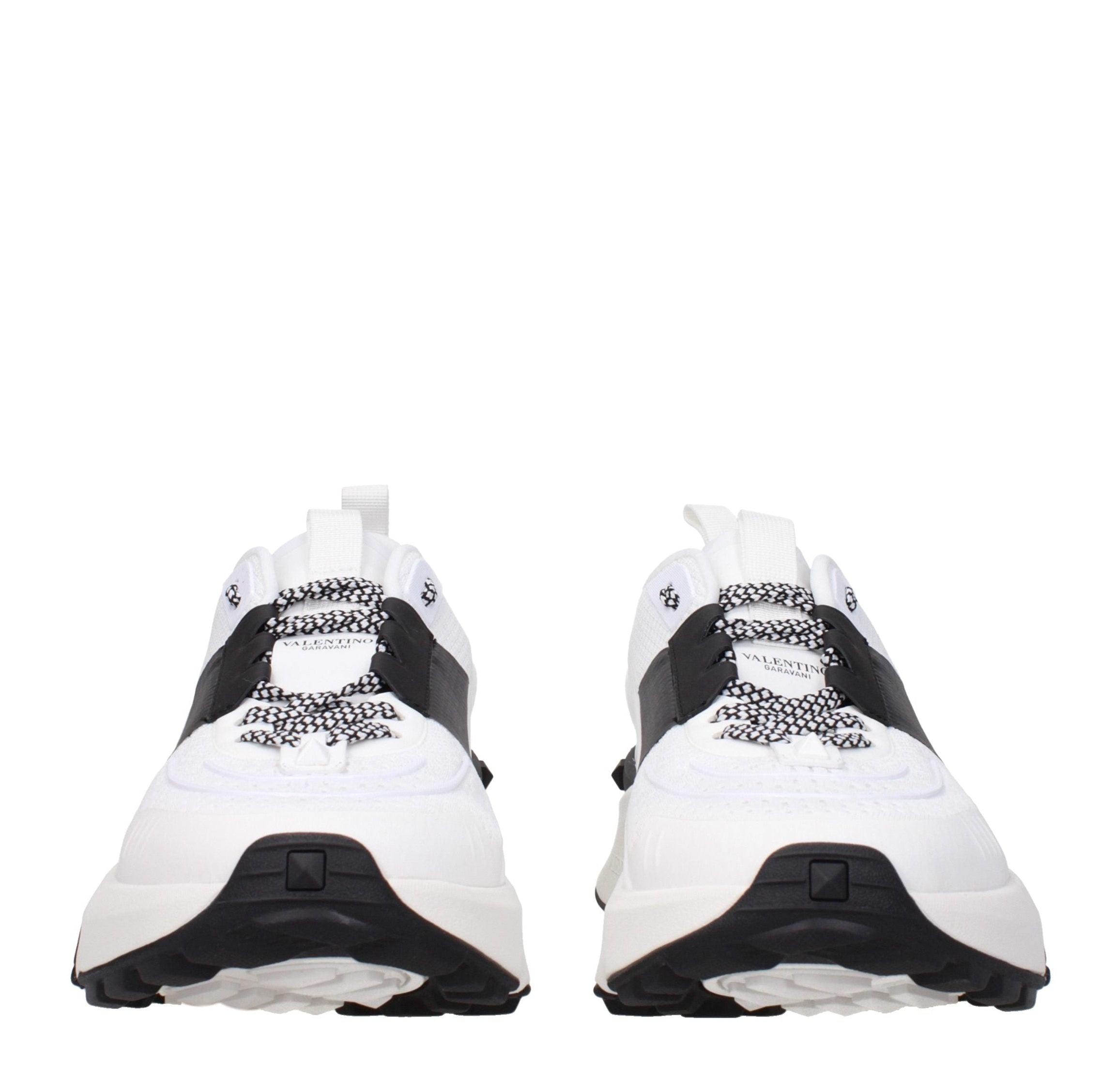 White Fabric Athletic Sneakers
