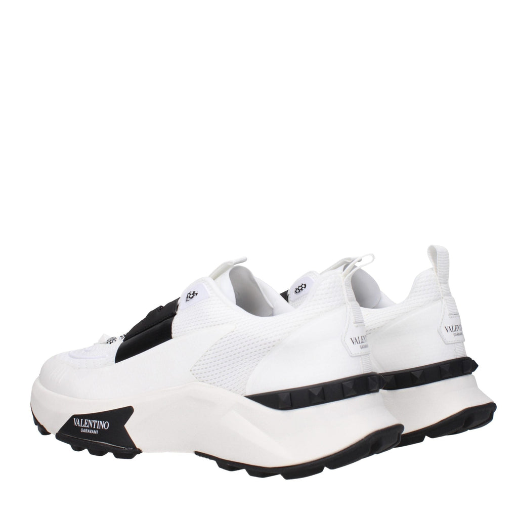 White Fabric Athletic Sneakers