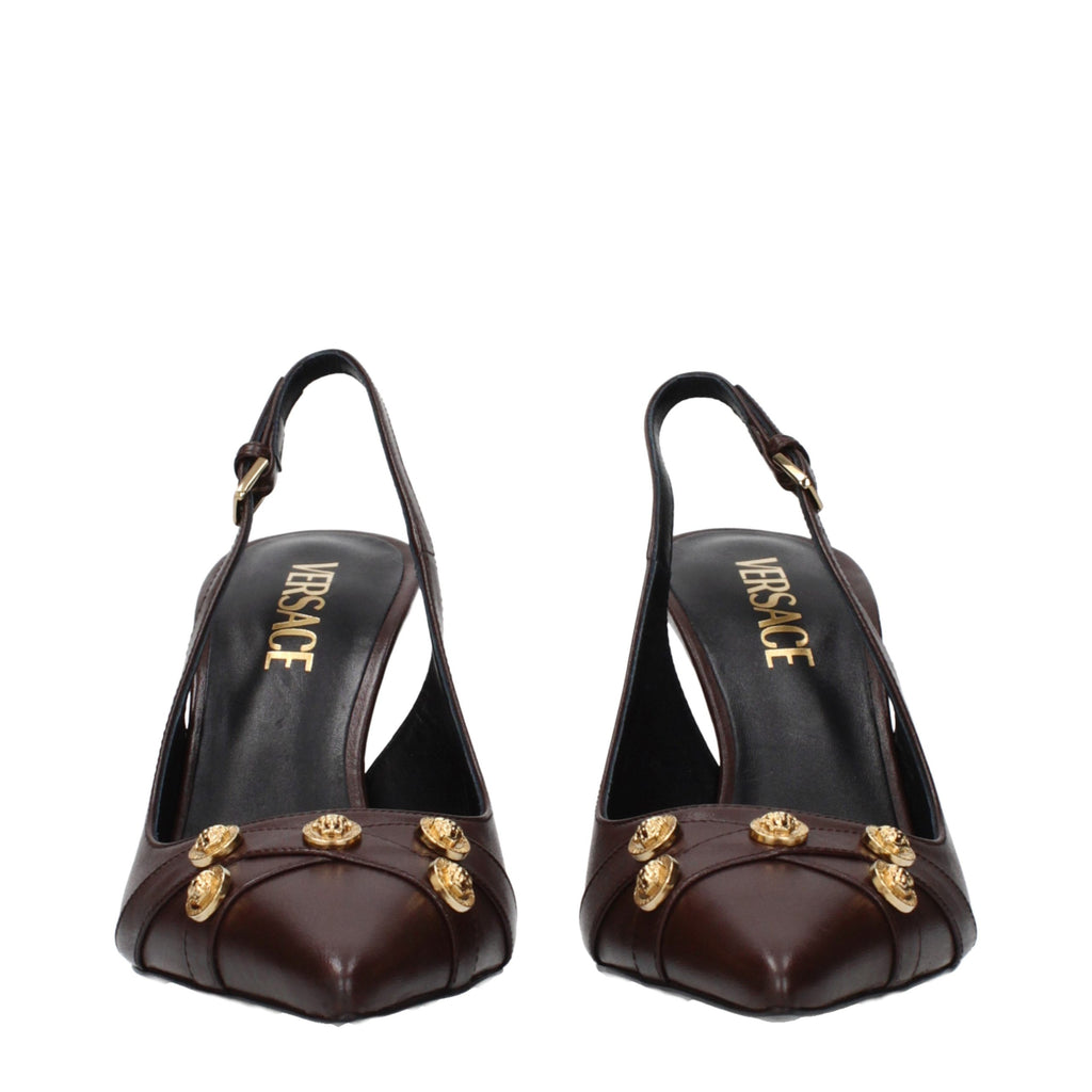 Brown Leather High Heel Pumps