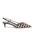 Multicolor Goatskin Mid Heel Pumps