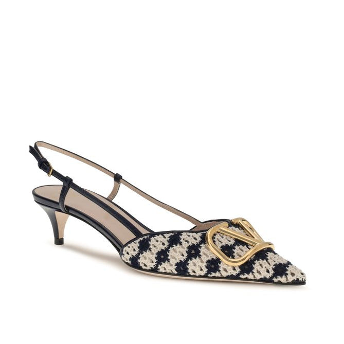 Multicolor Goatskin Mid Heel Pumps